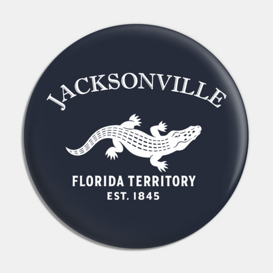 Jacksonville Florida Vintage Retro Pin - White Logo