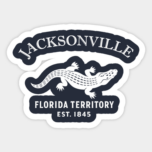 Jacksonville Florida Vintage Retro Sticker - White Logo