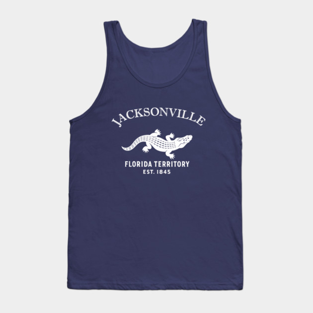 Jacksonville Florida Vintage Retro Tank-Top - White Logo - Various Colors