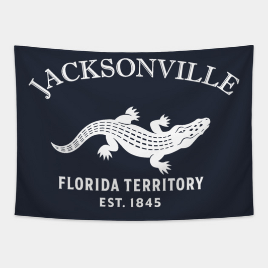Jacksonville Florida Vintage Retro Tapestry - White Logo