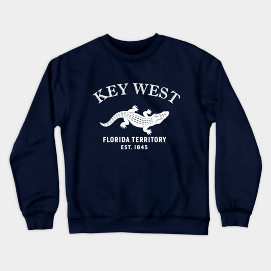 Key Largo Florida Vintage Retro Crewneck Sweatshirt - White Logo - Various Colors