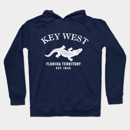 Key Largo Florida Vintage Retro Hoodie - White Logo - Various Colors
