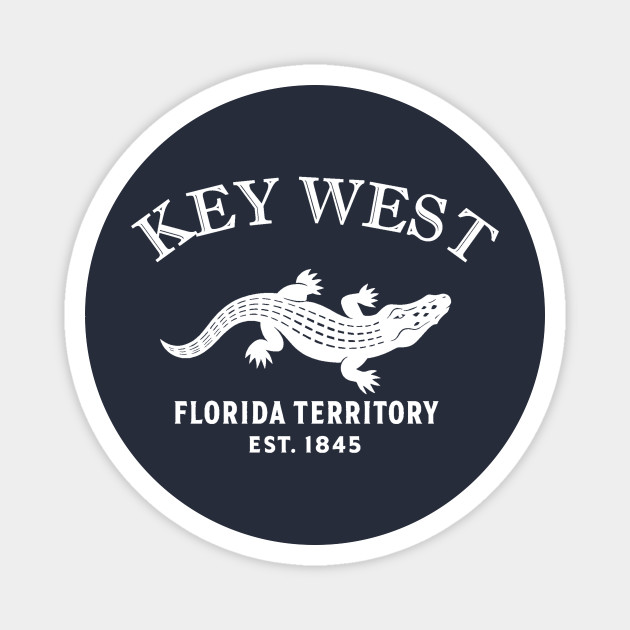 Key Largo Florida Vintage Retro Magnet - White Logo