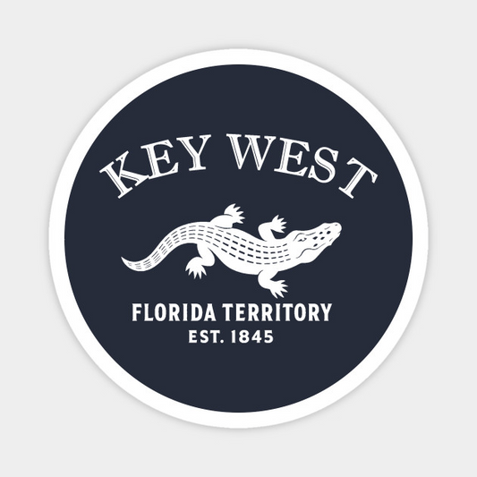Key Largo Florida Vintage Retro Magnet - White Logo