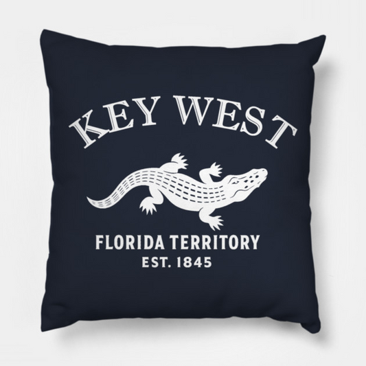 Key West Florida Vintage Retro Throw-Pillow - White Logo