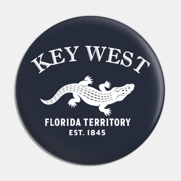 Key Largo Florida Vintage Retro Pin - White Logo