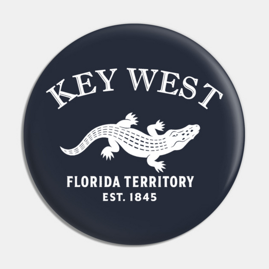 Key West Florida Vintage Retro Pin - White Logo