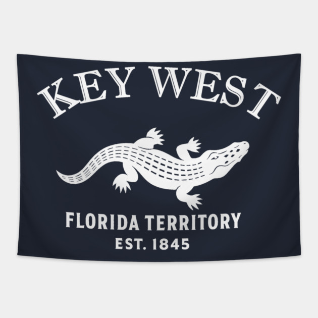 Key Largo Florida Vintage Retro Tapestry - White Logo