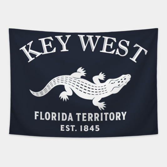 Key Largo Florida Vintage Retro Tapestry - White Logo