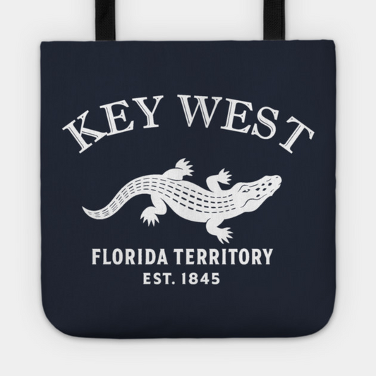 Key Largo Florida Vintage Retro Tote - White Logo