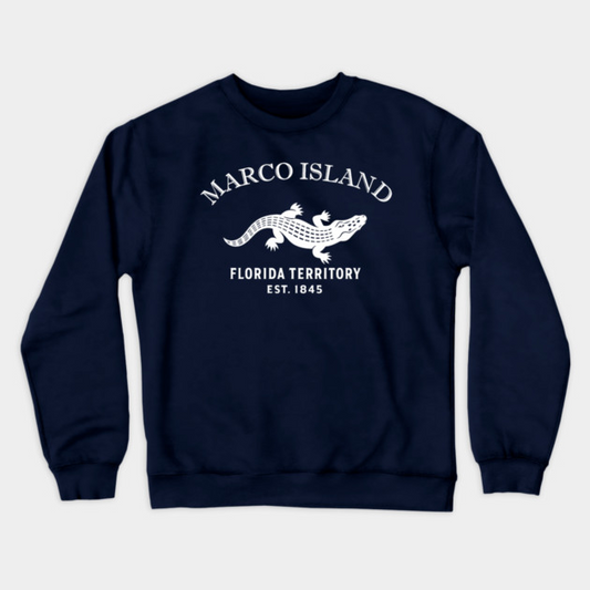 Marco Florida Vintage Retro Crewneck Sweatshirt - White Logo - Various Colors