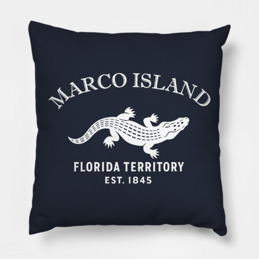 Marco Florida Vintage Retro Throw-Pillow - White Logo