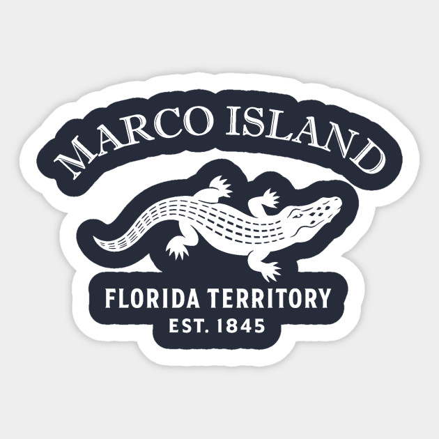 Marco Florida Vintage Retro Sticker - White Logo