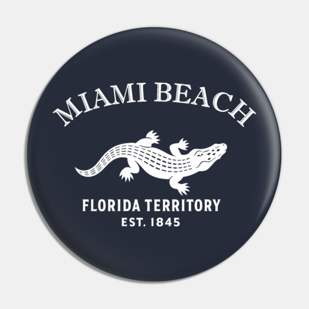 Miami Beach Florida Vintage Retro Pin - White Logo