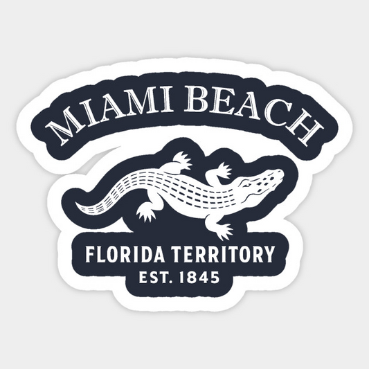 Miami Beach Florida Vintage Retro Sticker - White Logo
