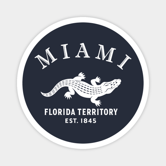 Miami Florida Vintage Retro Magnet - White Logo