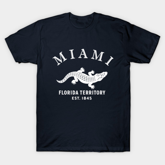 Miami Florida Vintage Retro Men's T-Shirt - White Logo - Various Colors
