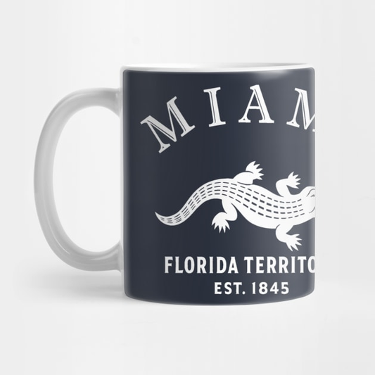 Miami Florida Vintage Retro Mug - White Logo