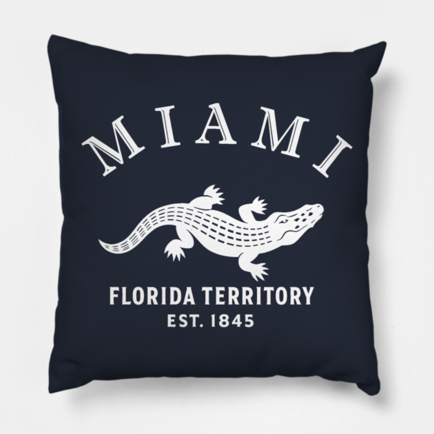 Miami Florida Vintage Retro Throw-Pillow - White Logo