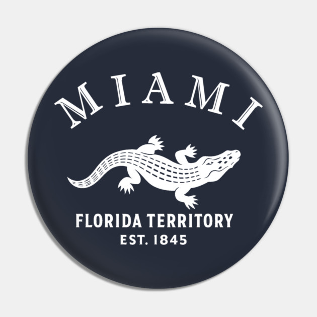 Miami Florida Vintage Retro Pin - White Logo