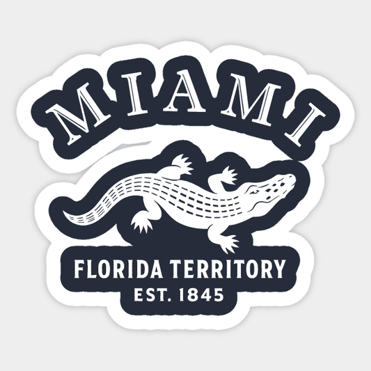 Miami Florida Vintage Retro Sticker - White Logo