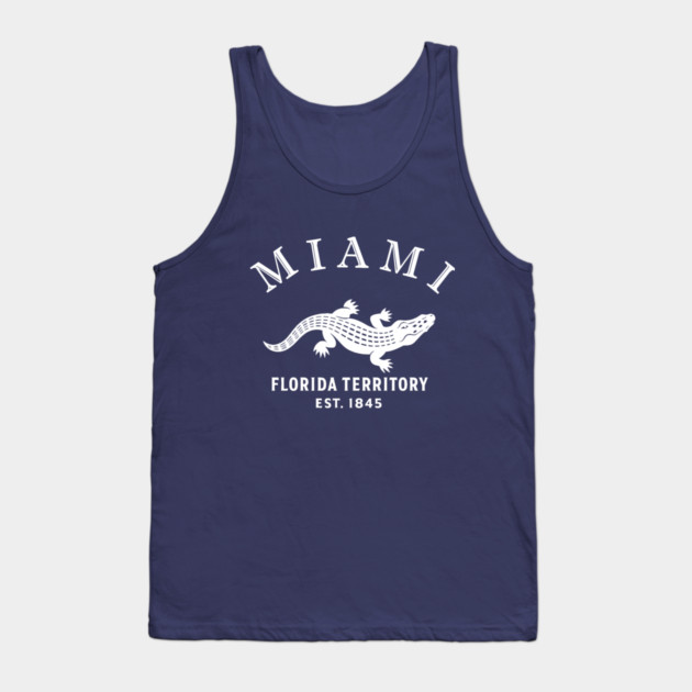 Miami Florida Vintage Retro Tank-Top - White Logo - Various Colors