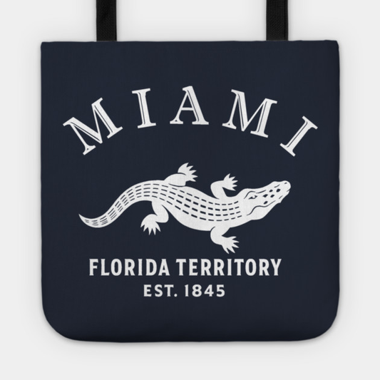 Miami Florida Vintage Retro Tote - White Logo