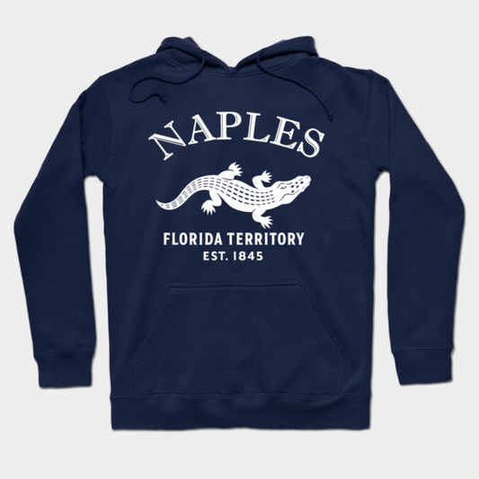 Naples Florida Vintage Retro Hoodie - White Logo - Various Colors