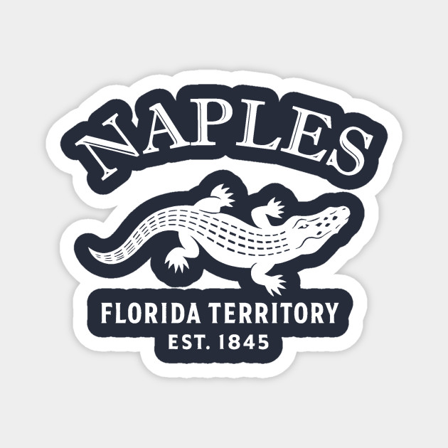 Naples Florida Vintage Retro Magnet - White Logo
