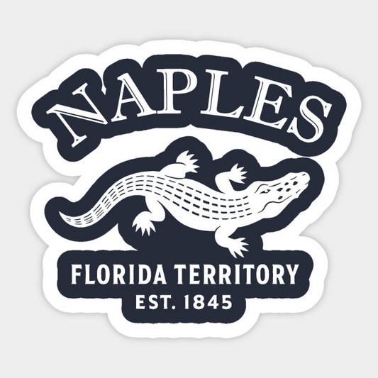 Naples Florida Vintage Retro Sticker - White Logo