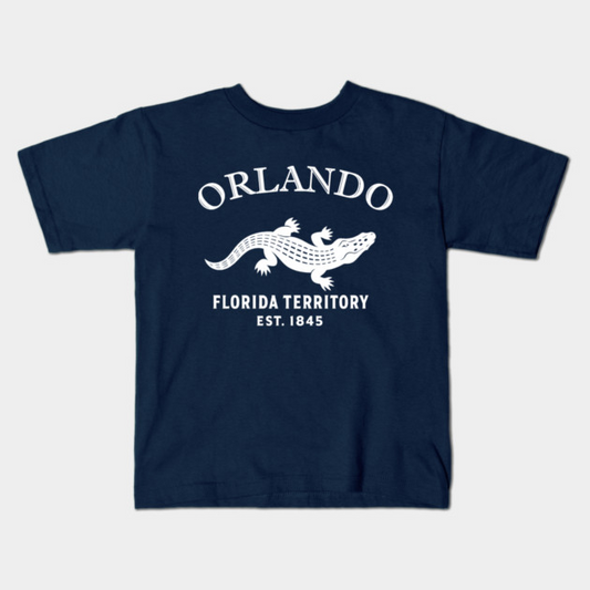 Orlando Florida Vintage Retro Kids T-Shirt - White Logo - Various Colors