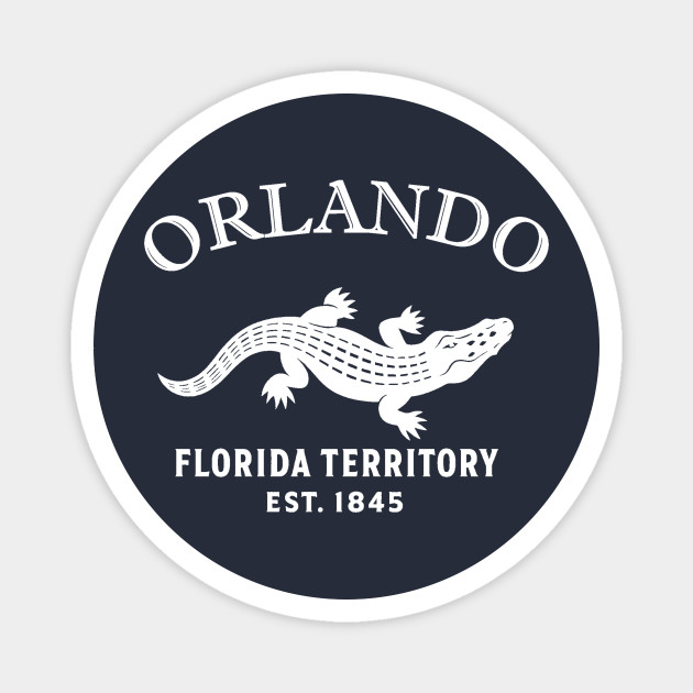 Orlando Florida Vintage Retro Magnet - White Logo
