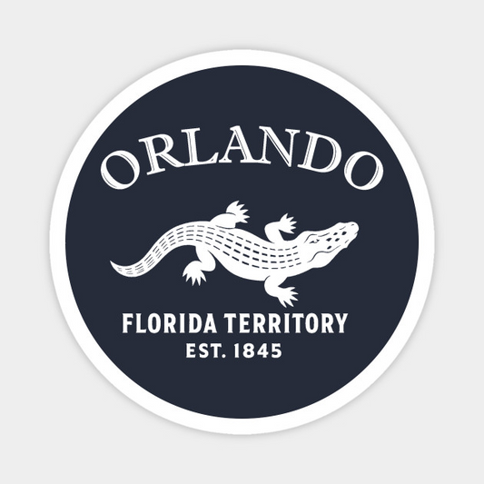 Orlando Florida Vintage Retro Magnet - White Logo