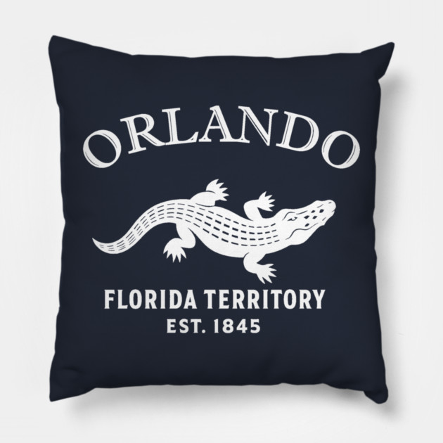 Orlando Florida Vintage Retro Throw-Pillow - White Logo