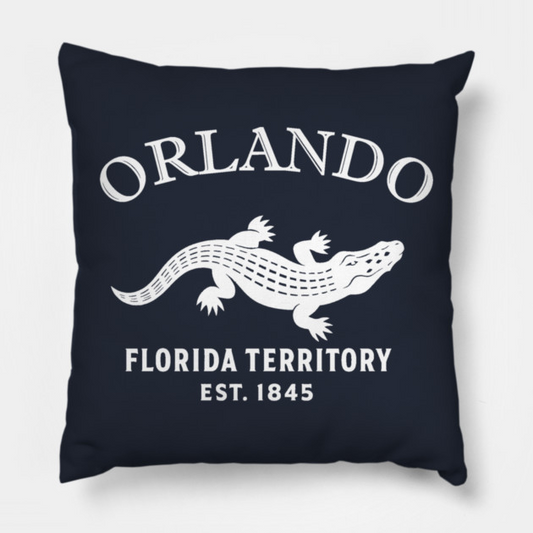 Orlando Florida Vintage Retro Throw-Pillow - White Logo