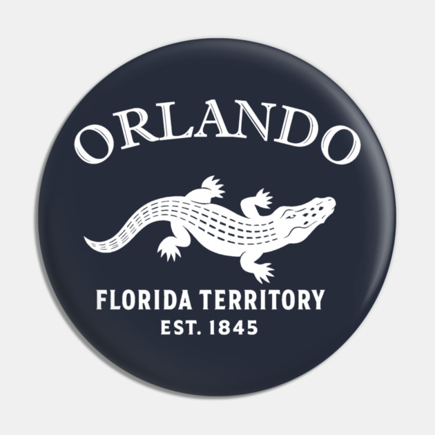 Orlando Florida Vintage Retro Pin - White Logo