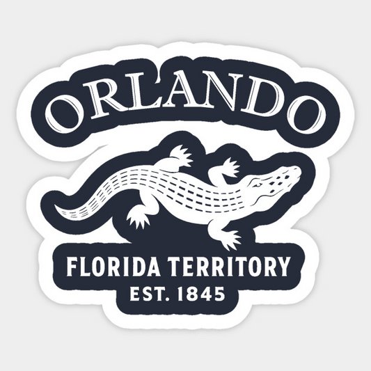 Orlando Florida Vintage Retro Sticker - White Logo
