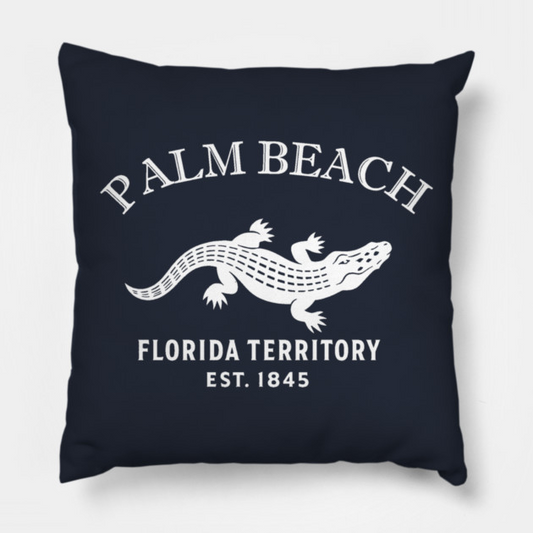 Palm Beach Florida Vintage Retro Throw-Pillow - White Logo