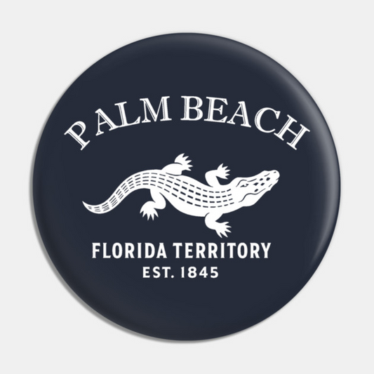 Palm Beach Florida Vintage Retro Pin - White Logo