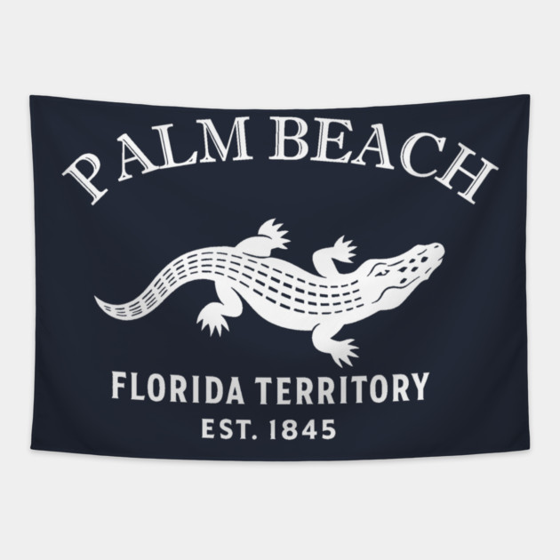 Palm Beach Florida Vintage Retro Tapestry - White Logo