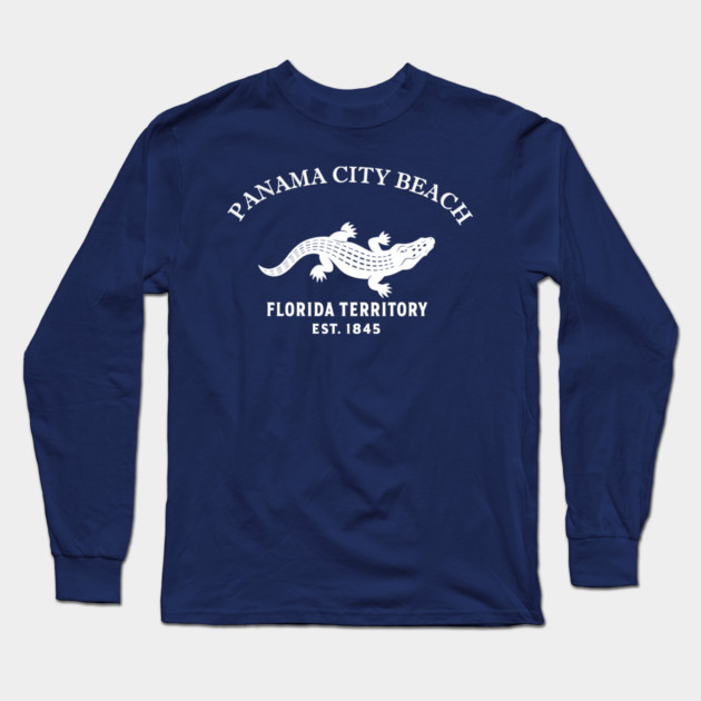 Panama Florida Vintage Retro Adult Long-Sleeve T-Shirt - White Logo - Various Colors