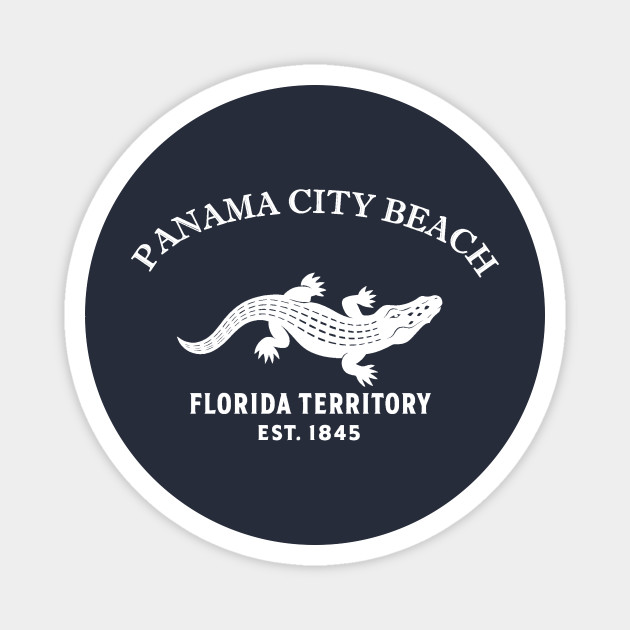 Panama Florida Vintage Retro Magnet - White Logo