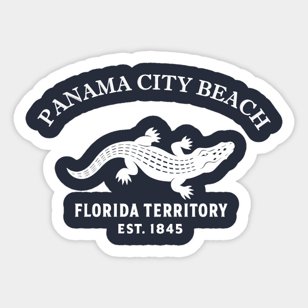 Panama Florida Vintage Retro Sticker - White Logo