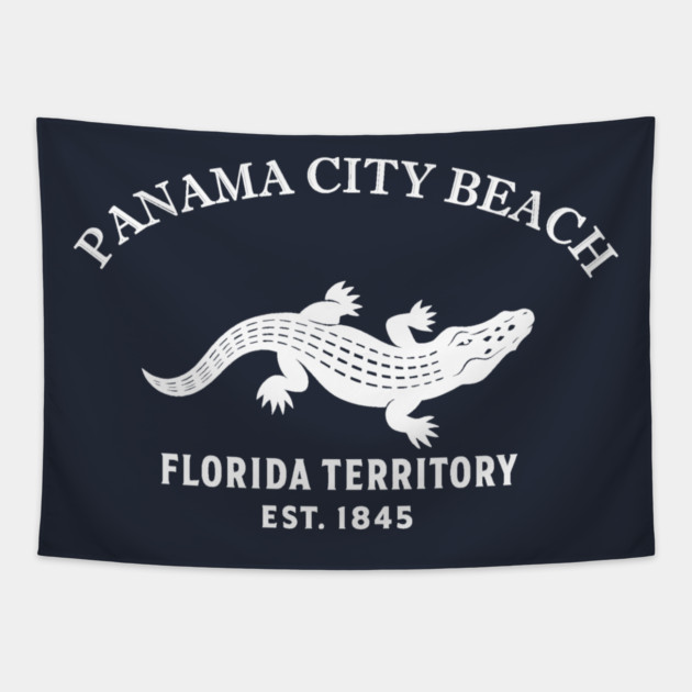 Panama Florida Vintage Retro Tapestry - White Logo