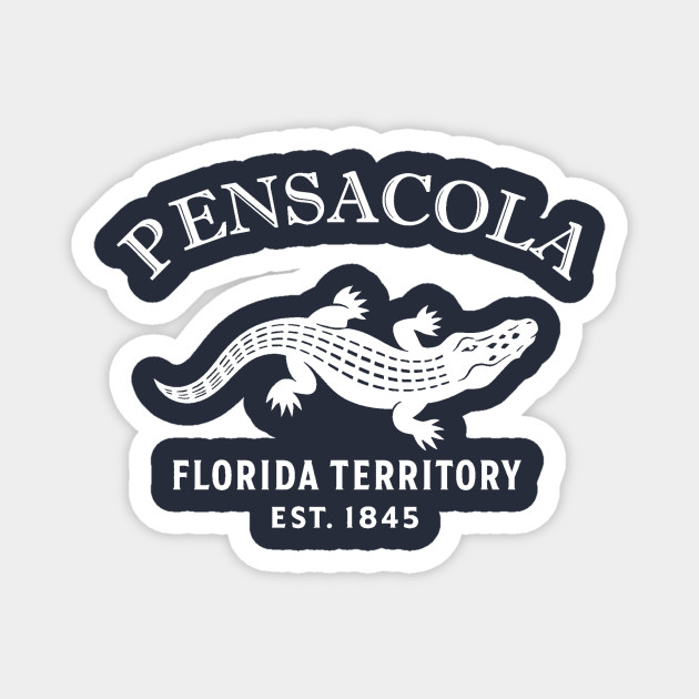 Pensacola Florida Vintage Retro Magnet - White Logo