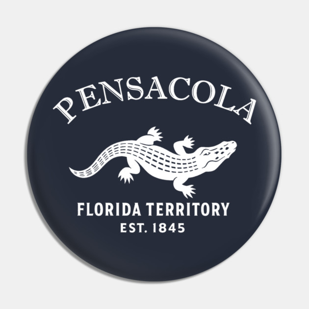 Pensacola Florida Vintage Retro Pin - White Logo