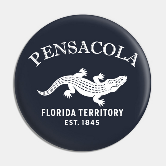 Pensacola Florida Vintage Retro Pin - White Logo