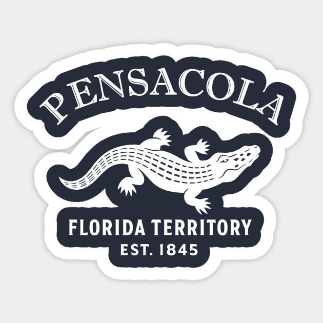 Pensacola Florida Vintage Retro Sticker - White Logo