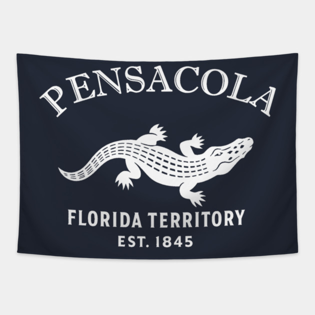 Pensacola Florida Vintage Retro Tapestry - White Logo