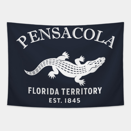 Pensacola Florida Vintage Retro Tapestry - White Logo